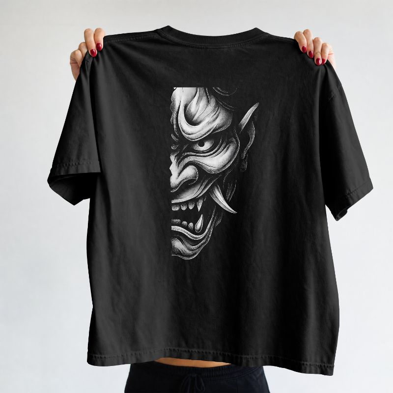 Playera Heavyweight "Half Hannya Cut" // 半面